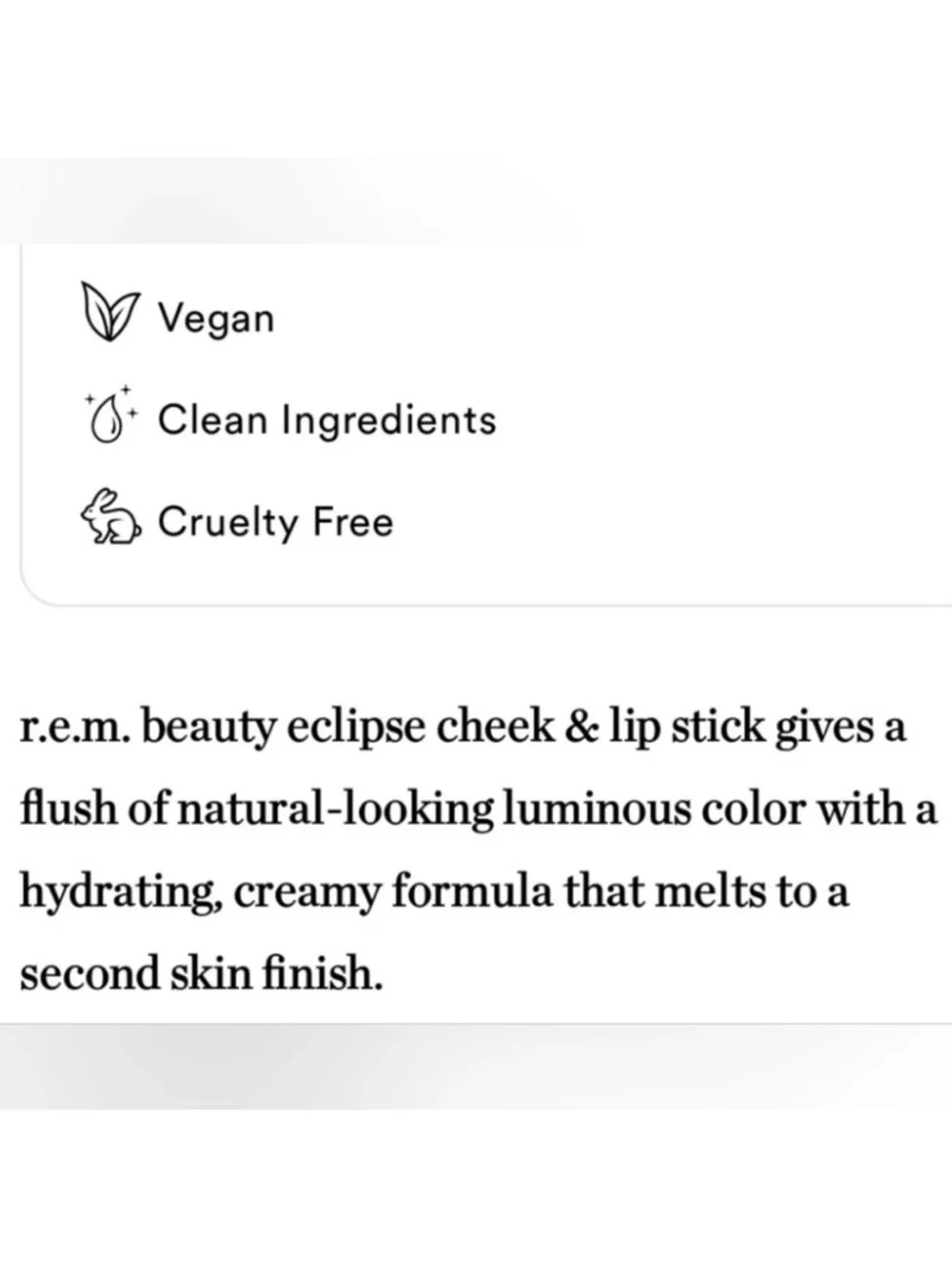 R.E.M. Beauty Eclipse Cheek & Lip Color Stick in Opening Night NEW